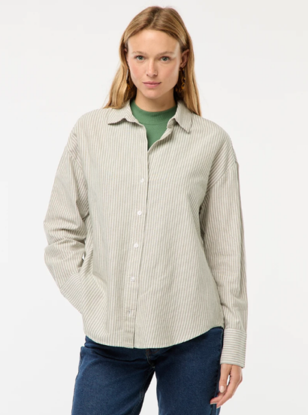 KIABI - Chemise manches longues oxford - Kaki