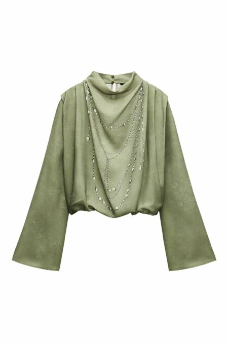 ZARA- Blouse VERT OLIVE