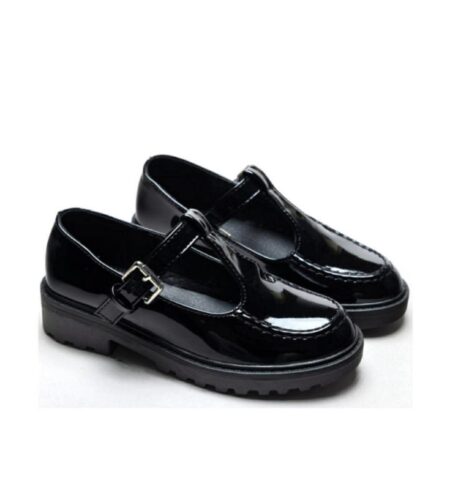 Chaussures Vernies Mary Jane Noires – Bride en T & Semelle Épaisse