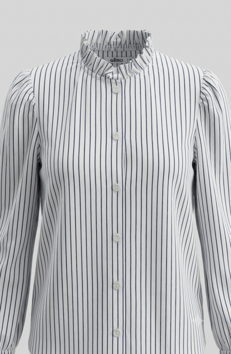 Gemo - Chemise rayée à col volant.