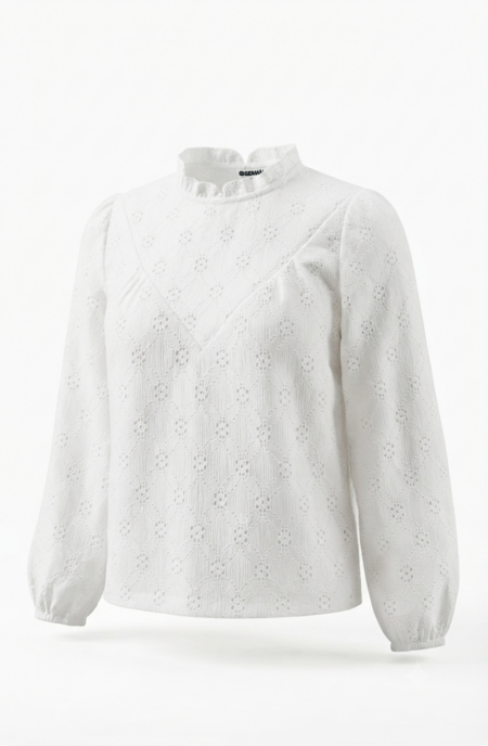 Gemo - Blouse Blanche en Broderie Anglaise