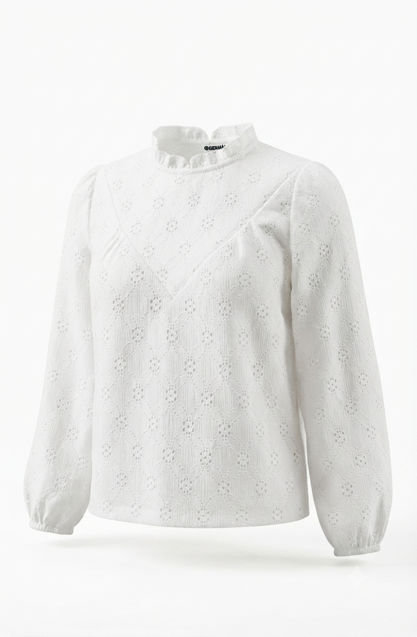 Gemo - Blouse Blanche en Broderie Anglaise