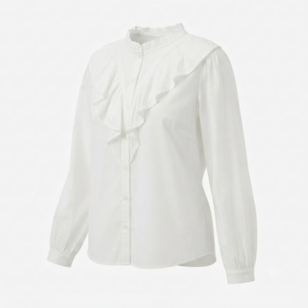 Cool club - Blouse blanche à volants