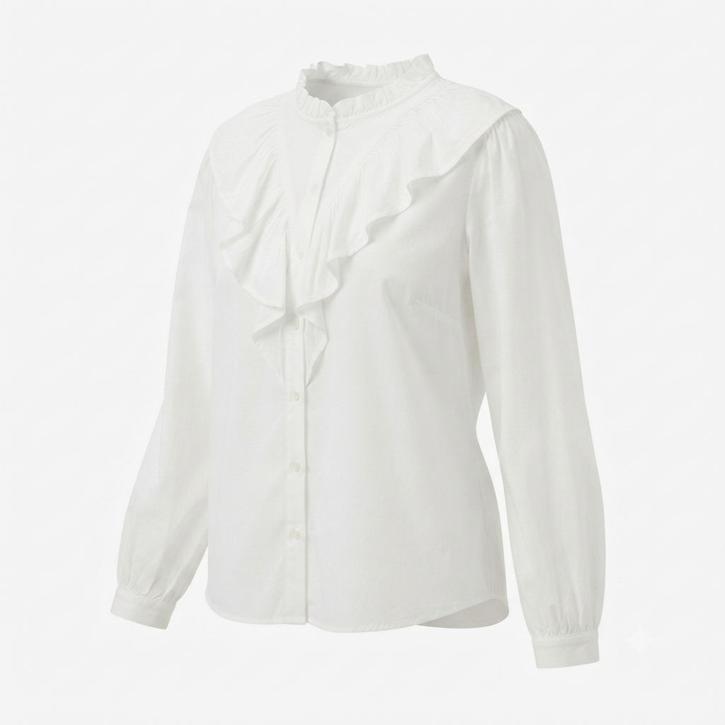 Cool club - Blouse blanche à volants