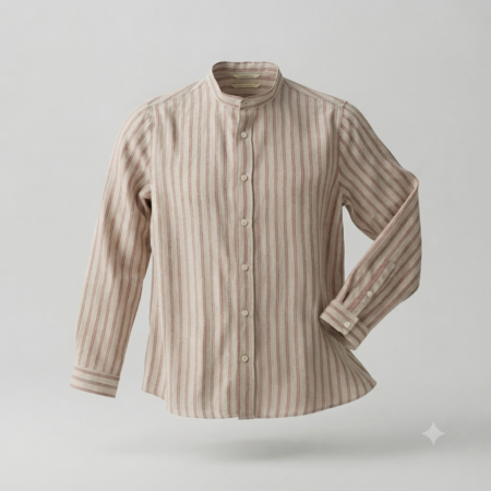 GOCCO - Chemise à rayures et col mao