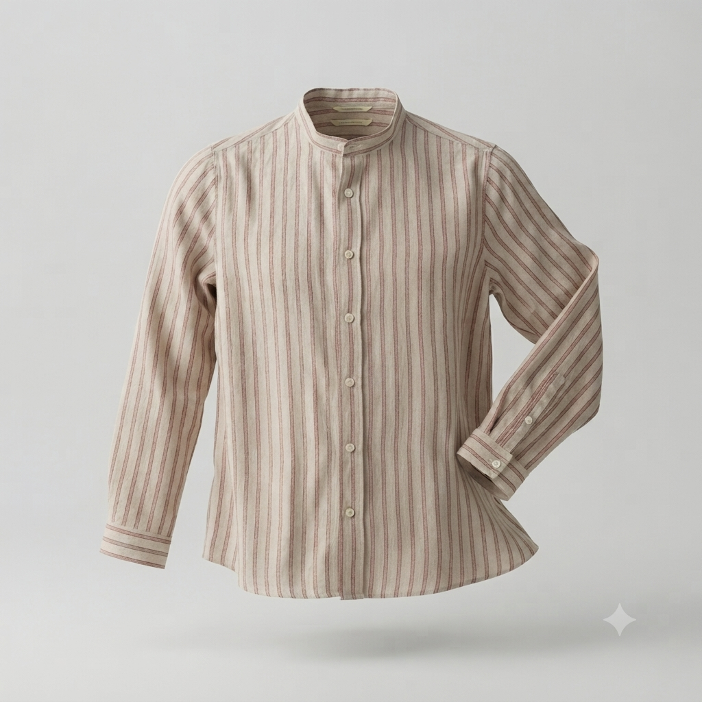 GOCCO - Chemise à rayures et col mao