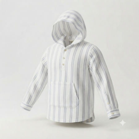 Kiabi - Chemise à capuche en lin rayé