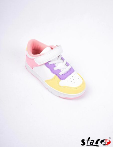Baskets-enfant style-coloris pastel multicolore