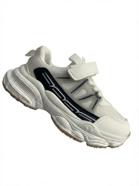 Baskets-Enfant Blanches Sport à Scratch – Ultra Confortables et Respirantes