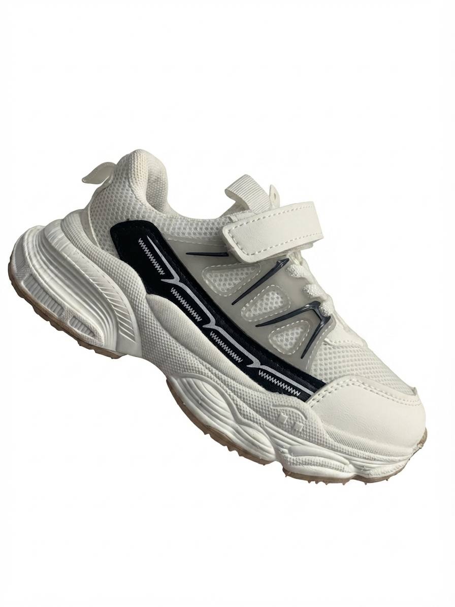 Baskets-Enfant Blanches Sport à Scratch – Ultra Confortables et Respirantes