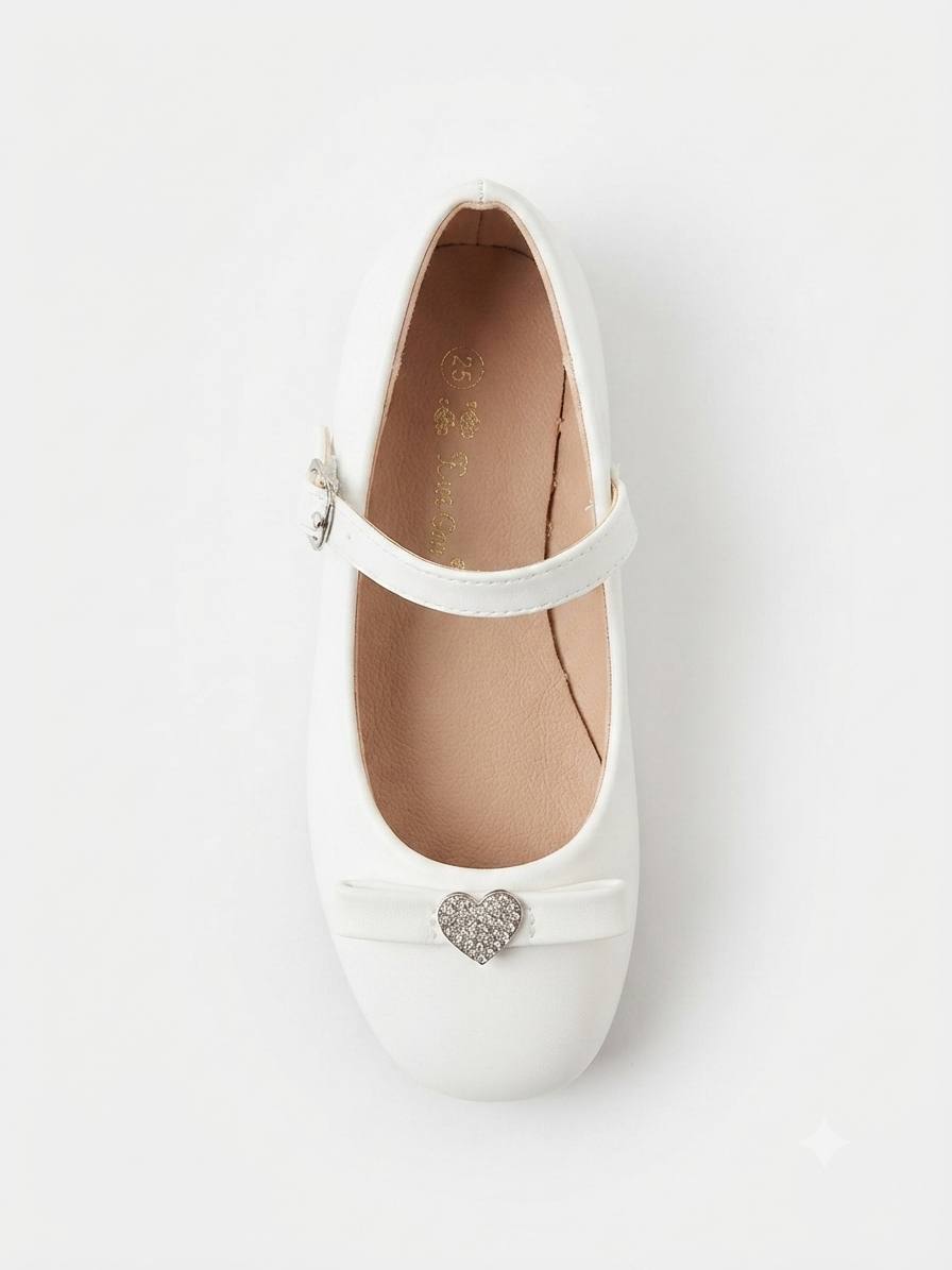 Dorimi- Ballerines à bride avec cœur en strass – Image 4