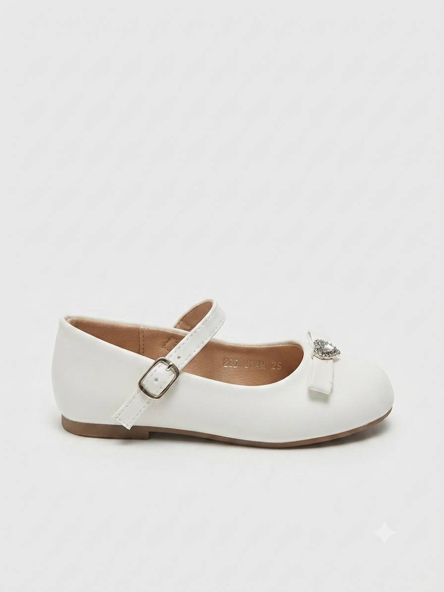 Dorimi- Ballerines à bride avec cœur en strass – Image 2