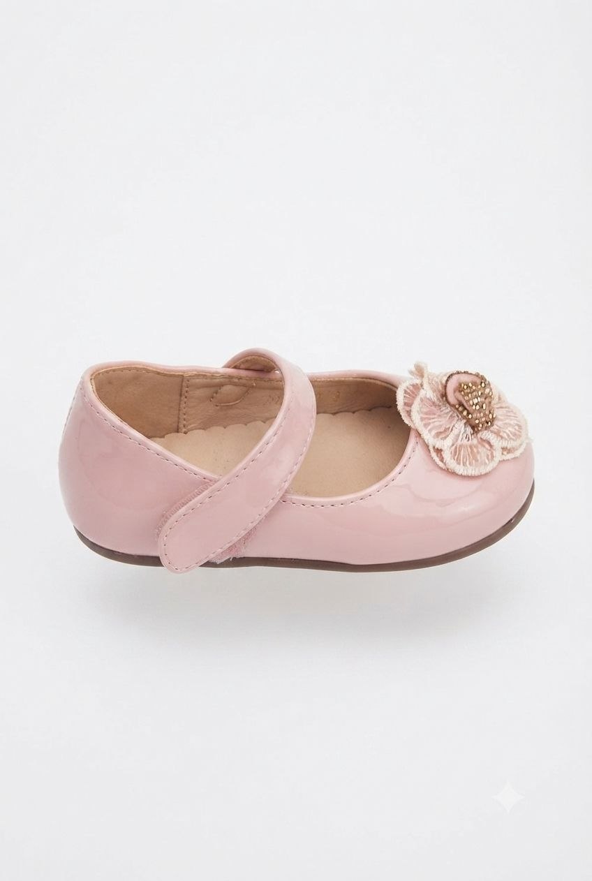 Dorimi-Ballerines avec bride et fleur – Élégance scintillante – Image 3