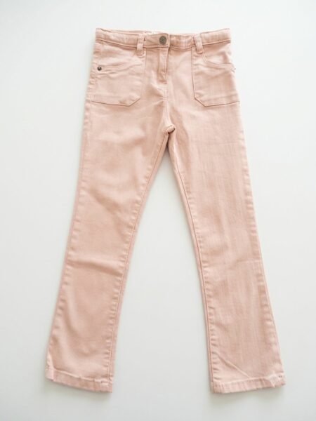 Pantalon en jean coupe droite rose poudré pour enfant