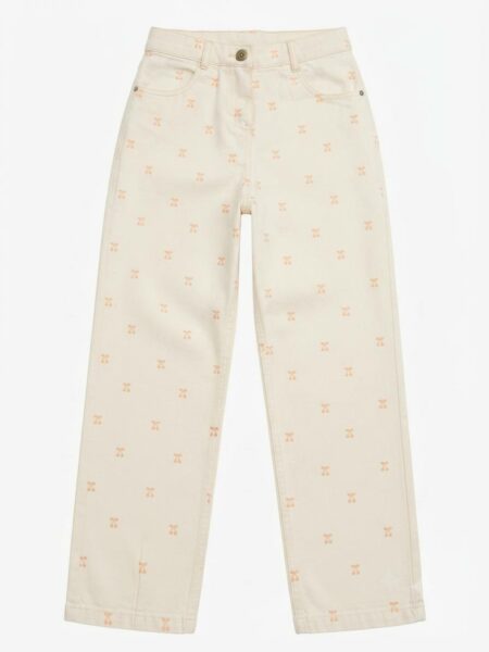 DPAM- Pantalon crème à motifs cerises