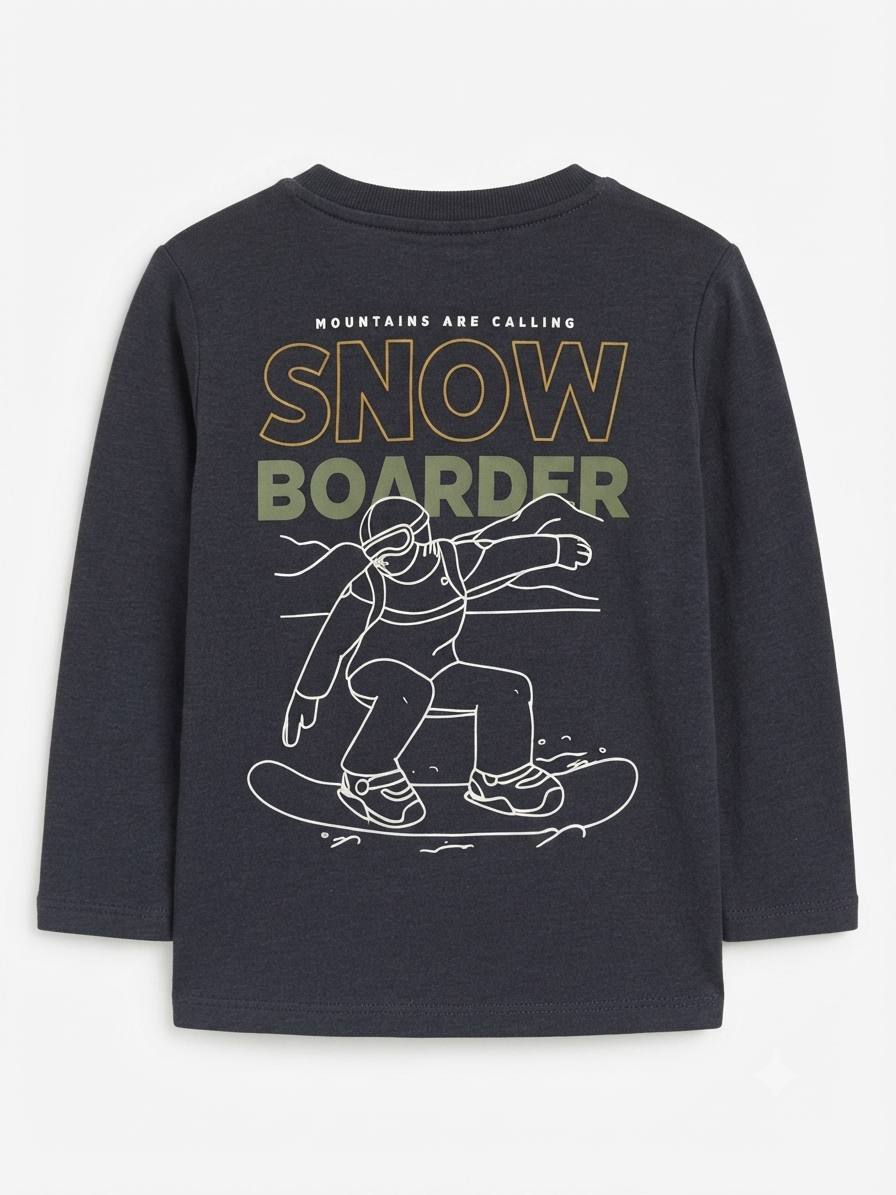 Kiabi - T-shirt Bleu Marine Snow Boarder – Image 2