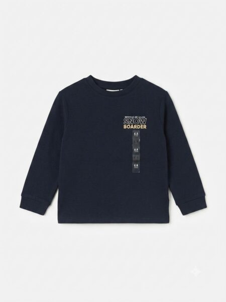 Kiabi - ​T-shirt Bleu Marine Snow Boarder