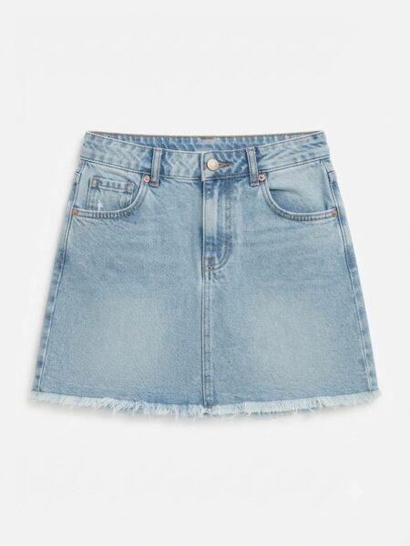 Cool club- Jupe en jean bleu clair avec taille ajustable