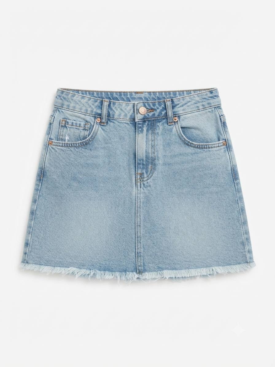 Cool club- Jupe en jean bleu clair avec taille ajustable