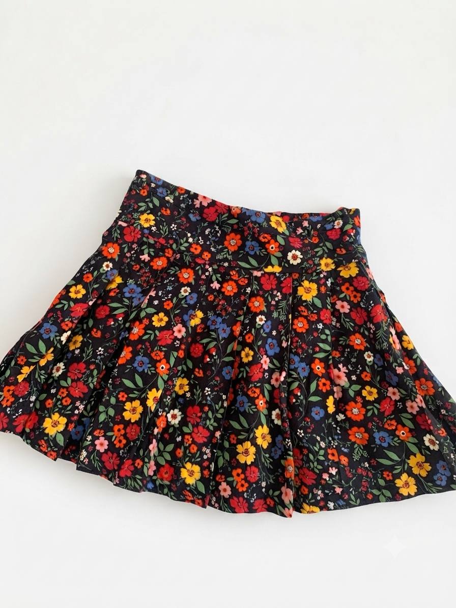 Piambo- Jupe fille évasée à imprimé fleuri – Image 2