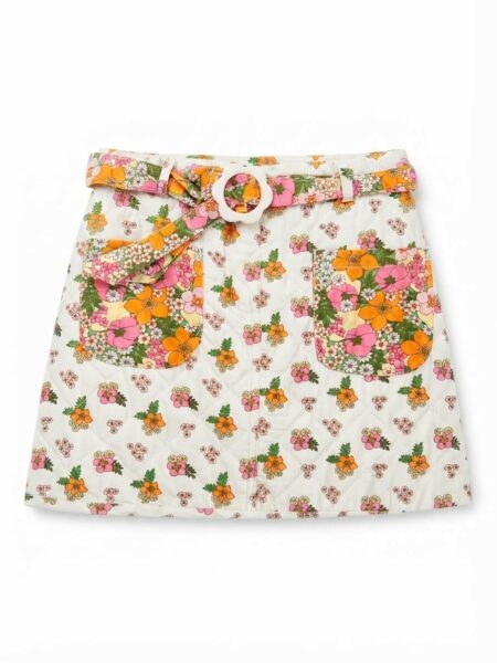 Sergent major- Jupe fille fleurie avec ceinture