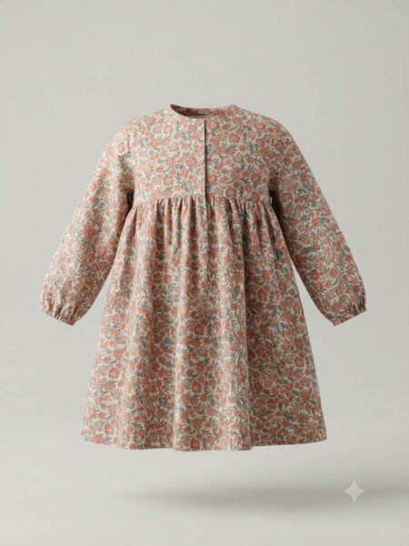 Vertbaudet- Robe fille fleurie à manches longues