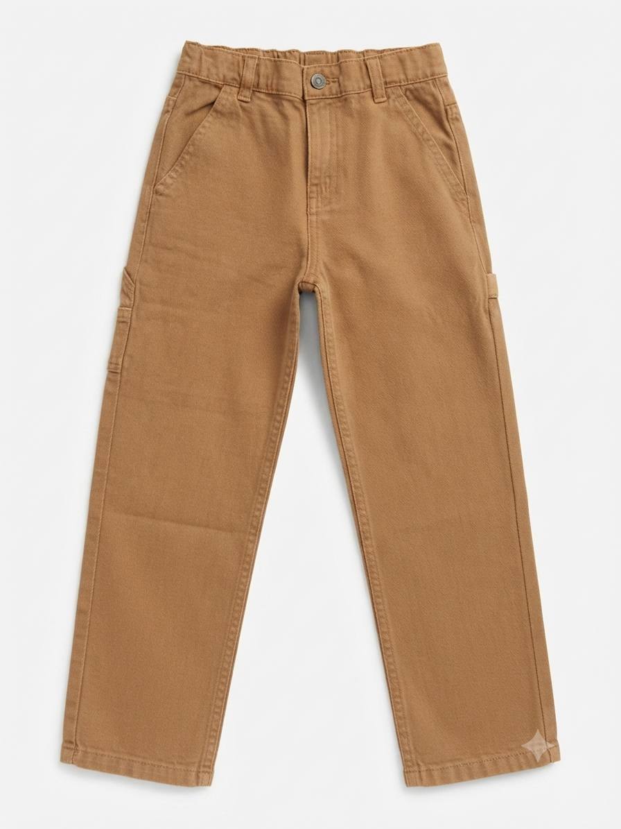 Kiabi- Pantalon cargo garçon ajustable couleur camel – Coupe droite