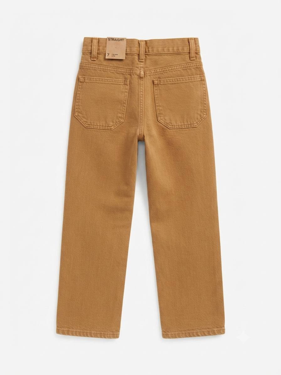 Pantalon garçon ajustable couleur camel – Coupe droite – Image 4