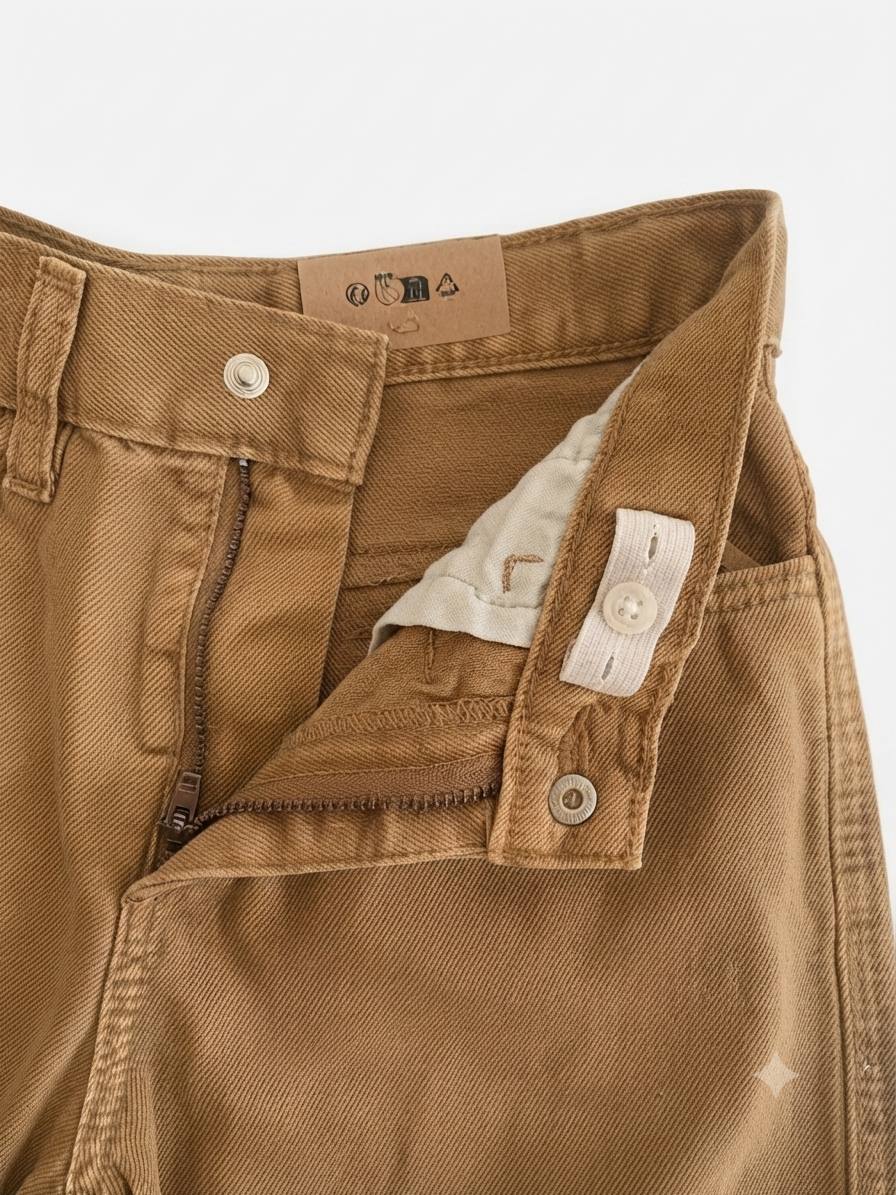 Pantalon garçon ajustable couleur camel – Coupe droite – Image 3