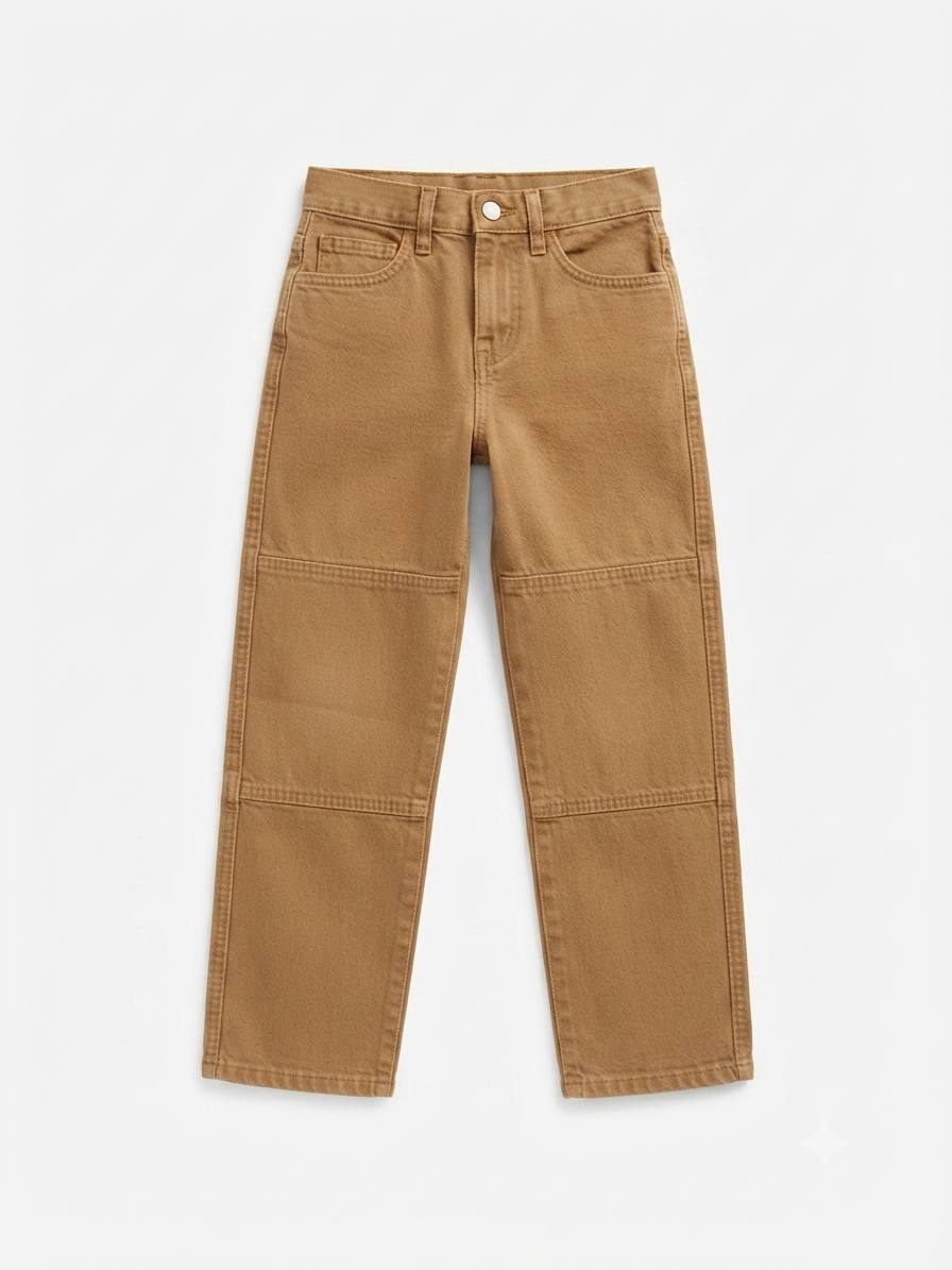 Pantalon garçon ajustable couleur camel – Coupe droite
