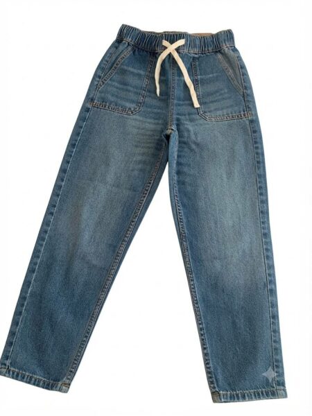 Pantalon garçon en jean à taille élastique – Coupe confortable