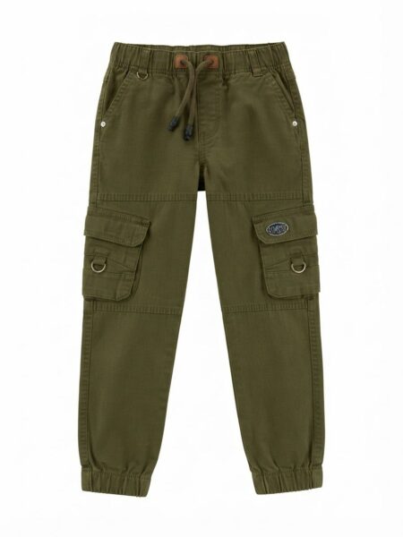 Okaidi- Pantalon cargo à taille élastiquée avec poches multiples