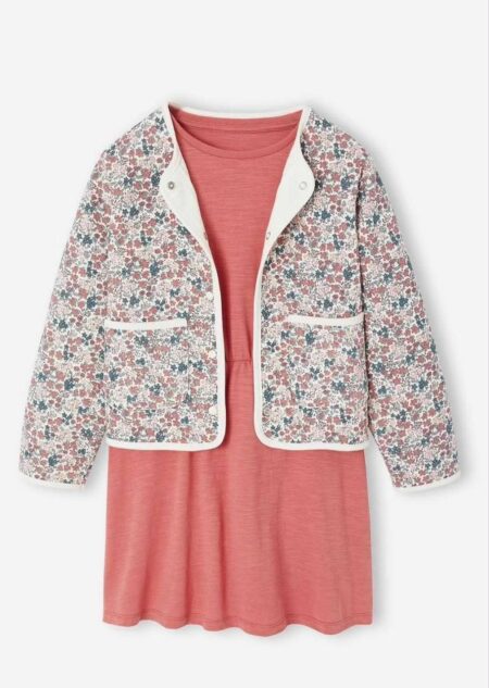 Vertbaudet- Robe elegante avec gilet fleuri.