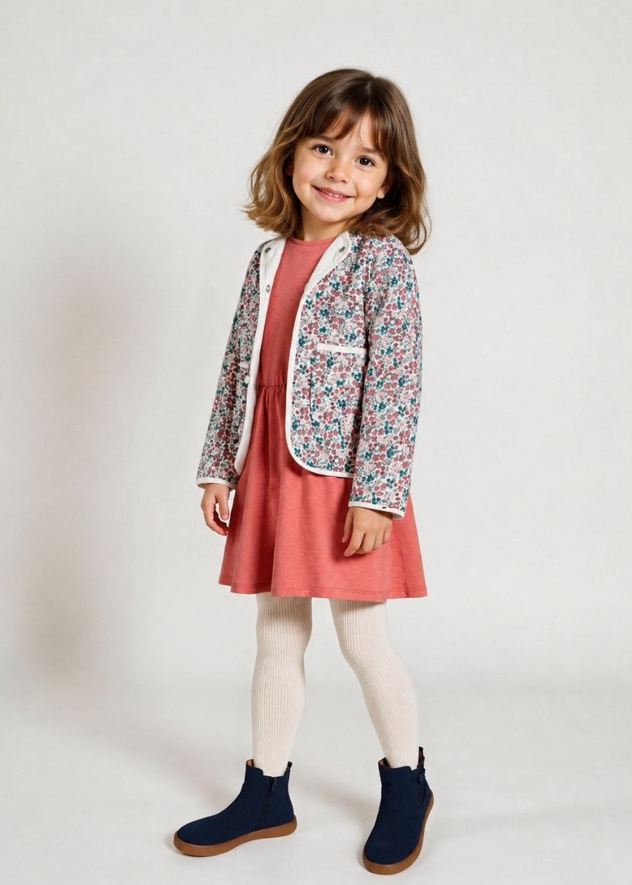 Vertbaudet- Robe elegante avec gilet fleuri. – Image 2
